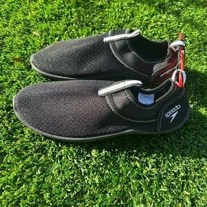 NWT Speedo Tidal Cruiser Water Aqua Shoes Black Slip-on Woman’s 8 Quick Dry New